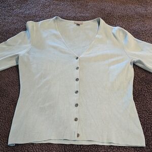 Light Blue Button-Up Cardigan